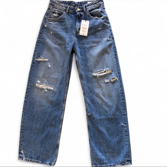 Zara Denim - Zara Curved Leg High Rise Jeans